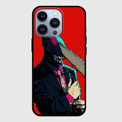 Чехол для iPhone 13 Pro Человек бензопила в деловом костюме, цвет: 3D-черный