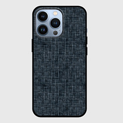 Чехол для iPhone 13 Pro Черно-синий текстурированный в елочку, под джинсу, цвет: 3D-черный