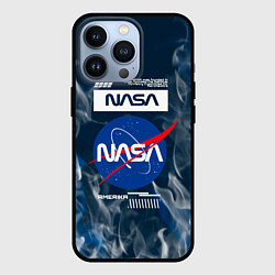 Чехол для iPhone 13 Pro Nasa - лого - пламя, цвет: 3D-черный