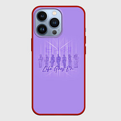 Чехол для iPhone 13 Pro BTS live goes on purple, цвет: 3D-красный