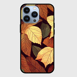 Чехол для iPhone 13 Pro Листья осени узор, цвет: 3D-черный