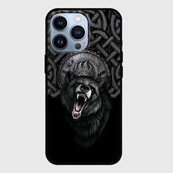 Чехол для iPhone 13 Pro Щит Велеса с медведем, цвет: 3D-черный