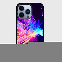 Чехол для iPhone 13 Pro Неоновый узор вспышка, цвет: 3D-черный