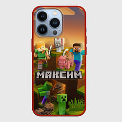 Чехол для iPhone 13 Pro Максим Minecraft, цвет: 3D-красный