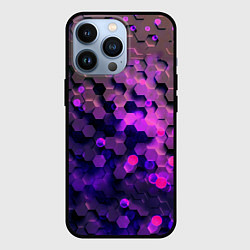 Чехол для iPhone 13 Pro Плиты фиолетовый неон, цвет: 3D-черный