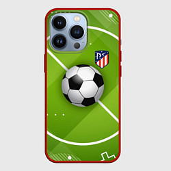 Чехол для iPhone 13 Pro Atletico madrid Мяч, цвет: 3D-красный