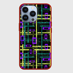 Чехол для iPhone 13 Pro Геометрический узор с мраморной текстурой, цвет: 3D-красный