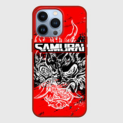 Чехол для iPhone 13 Pro Самурай - Маска Они - киберпанк, цвет: 3D-красный