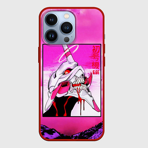 Чехол iPhone 13 Pro Neon Genesis Evangelion: Eva 01 / 3D-Красный – фото 1