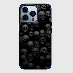 Чехол для iPhone 13 Pro Композиция из черепов - Dark, цвет: 3D-тёмно-синий