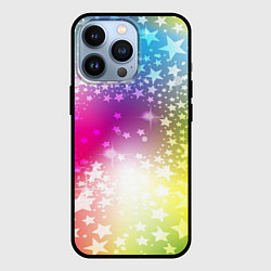 Чехол для iPhone 13 Pro Звезды на радужном фоне, цвет: 3D-черный