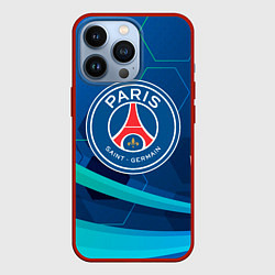 Чехол для iPhone 13 Pro PSG мяч абстракция, цвет: 3D-красный