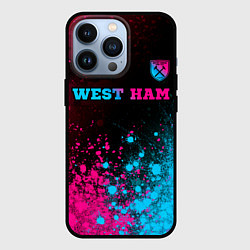 Чехол iPhone 13 Pro West Ham - neon gradient: символ сверху
