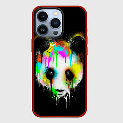 Чехол для iPhone 13 Pro Панда в краске, цвет: 3D-красный