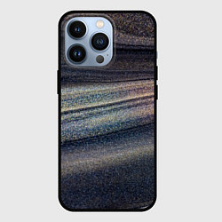 Чехол для iPhone 13 Pro Волны блестящего тёмного песка, цвет: 3D-черный