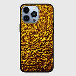 Чехол для iPhone 13 Pro Золотая фольга, цвет: 3D-черный