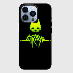 Чехол для iPhone 13 Pro Stray green neon, цвет: 3D-черный