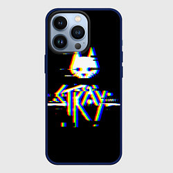 Чехол для iPhone 13 Pro Stray glitch logo, цвет: 3D-тёмно-синий