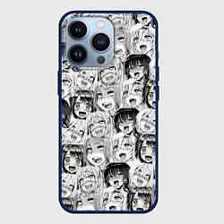 Чехол для iPhone 13 Pro Разные девушки Ахегао, цвет: 3D-тёмно-синий