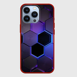 Чехол для iPhone 13 Pro Стеклянные цветные соты - текстура, цвет: 3D-красный