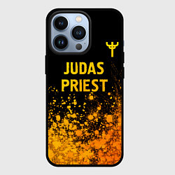 Чехол для iPhone 13 Pro Judas Priest - gold gradient: символ сверху, цвет: 3D-черный