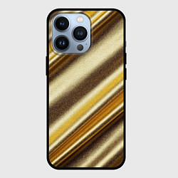 Чехол для iPhone 13 Pro Золотая голографическая диагональ, цвет: 3D-черный
