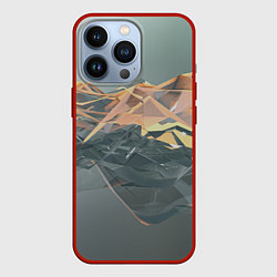 Чехол для iPhone 13 Pro Абстрактное жидкое стекло, цвет: 3D-красный