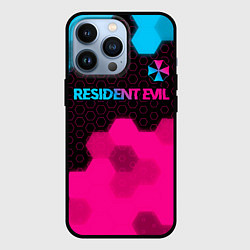 Чехол iPhone 13 Pro Resident Evil - neon gradient: символ сверху