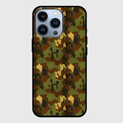 Чехол для iPhone 13 Pro Камуфляж осень плетёный, цвет: 3D-черный
