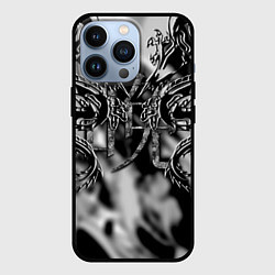Чехол для iPhone 13 Pro Оттенки серого черные трайбл драконы татуировка, цвет: 3D-черный
