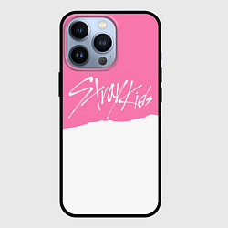 Чехол для iPhone 13 Pro Stray Kids pink and white, цвет: 3D-черный