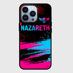 Чехол для iPhone 13 Pro Nazareth - neon gradient: символ сверху, цвет: 3D-черный