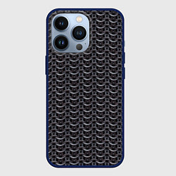 Чехол для iPhone 13 Pro Кольчуга карбон проволока, цвет: 3D-тёмно-синий