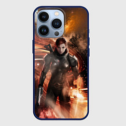 Чехол для iPhone 13 Pro Mass Effect N7 - Jane Shepard, цвет: 3D-тёмно-синий