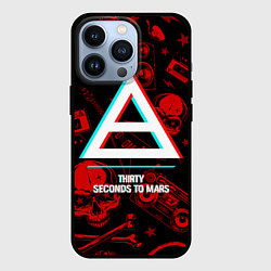 Чехол для iPhone 13 Pro Thirty Seconds to Mars rock glitch, цвет: 3D-черный
