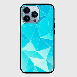 Чехол для iPhone 13 Pro Легкие голубые блоки с градиентом, цвет: 3D-черный