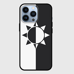 Чехол для iPhone 13 Pro Черно-белое солнце, цвет: 3D-черный
