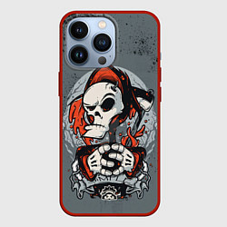 Чехол для iPhone 13 Pro Slipknot Скелет, цвет: 3D-красный