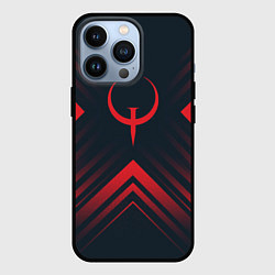 Чехол для iPhone 13 Pro Красный символ Quake на темном фоне со стрелками, цвет: 3D-черный
