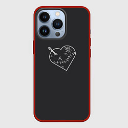 Чехол для iPhone 13 Pro Раненное сердце в швах, цвет: 3D-красный
