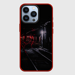 Чехол для iPhone 13 Pro Тоннель метро, цвет: 3D-красный