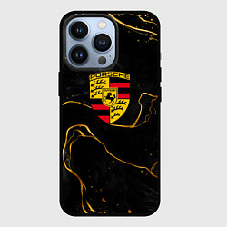 Чехол для iPhone 13 Pro Gold Porsche, цвет: 3D-черный