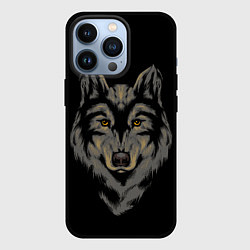 Чехол iPhone 13 Pro Голова серого волка