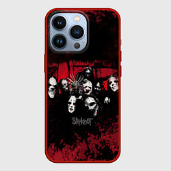 Чехол для iPhone 13 Pro Группа Slipknot, цвет: 3D-красный