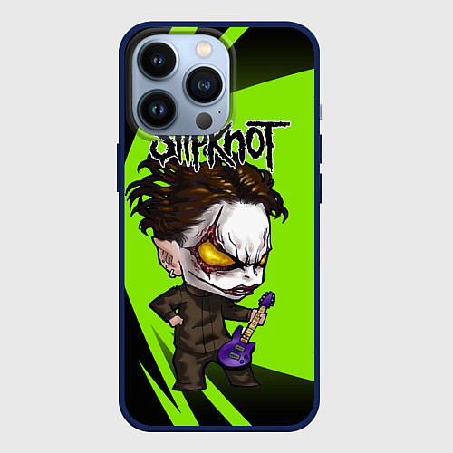 Чехол iPhone 13 Pro Slipknot green / 3D-Тёмно-синий – фото 1