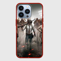 Чехол для iPhone 13 Pro ПAБГ, цвет: 3D-красный