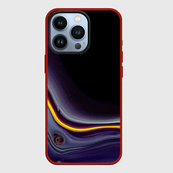 Чехол для iPhone 13 Pro Фиолетовые краски во тьме, цвет: 3D-красный