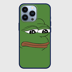 Чехол для iPhone 13 Pro Лягушонок Pepe грустит, цвет: 3D-тёмно-синий