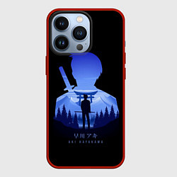 Чехол для iPhone 13 Pro Силуэт Аки Хаякавы, цвет: 3D-красный