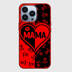 Чехол для iPhone 13 Pro Мама в сердце, цвет: 3D-красный